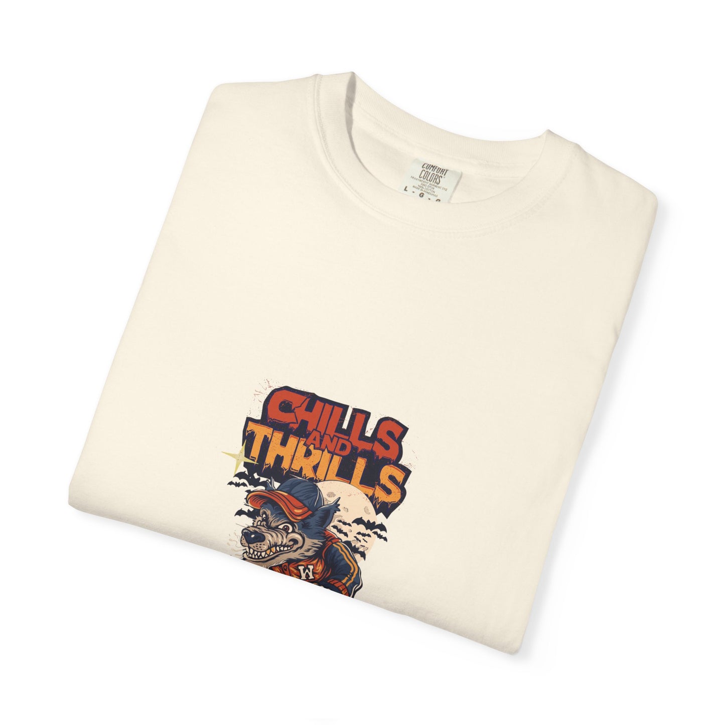 Chills & Thrills Skateboarding T-Shirt - Unisex Garment-Dyed Halloween Tee